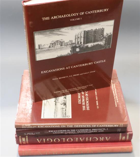 Bennett, Paul and others - The Archaelogy of Canterbury, Vols 1, 2 and 4, quarto, cloth, with d.j.s, Maidstone